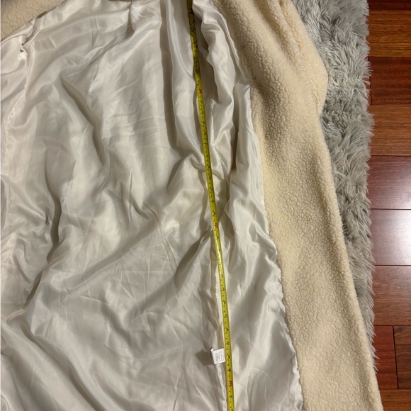 Pretty Little Thing Cream Borg Teddy Midi Coat - Picture 12 of 14